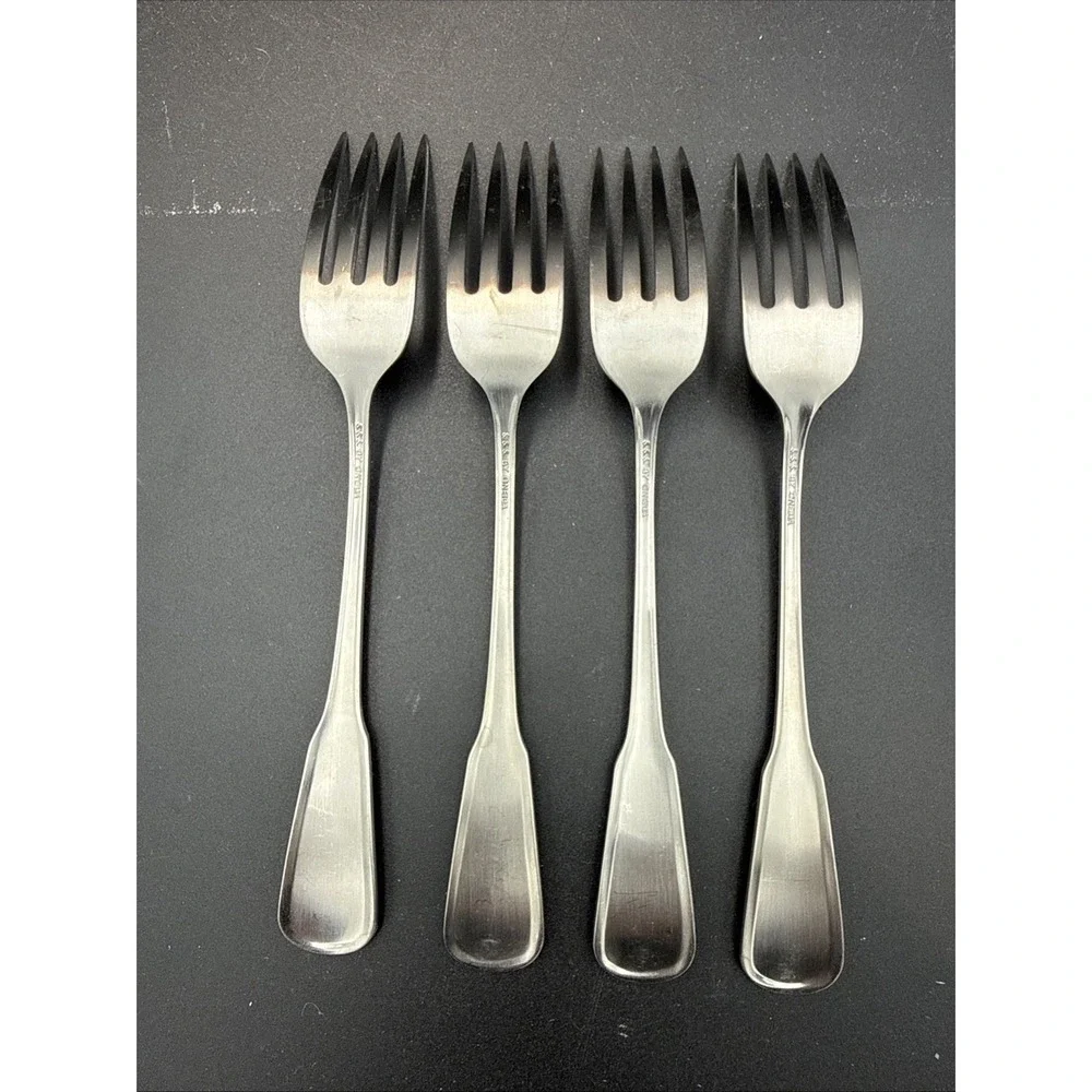 Oneida Stainless 4 Dinner Fork Yorktowne SSS 7 1/4 Flatware Traditional